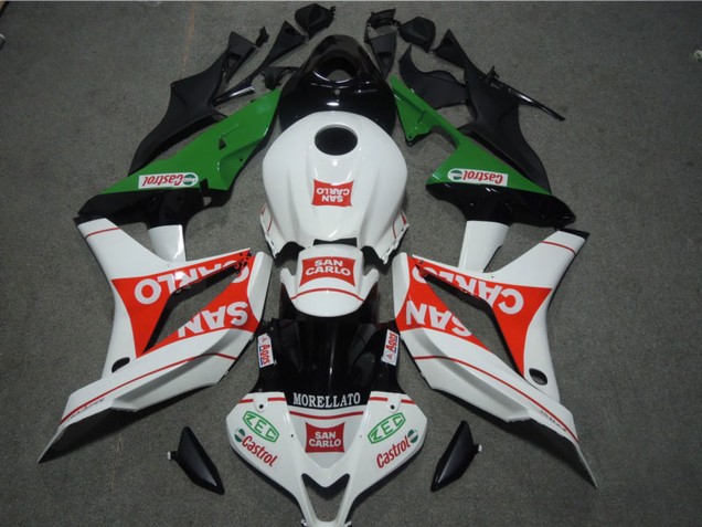 Carena Moto Honda CBR1000RR 2004-2005 - Bianco Rosso Verde Nero Lucido San Carlo Castrol