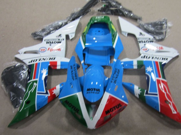 Carena Moto Honda CBR1000RR 2004-2005 - Bianco Blu Rosso Verde Motul
