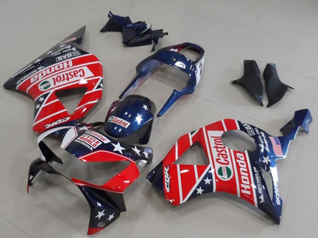 Carena Moto Honda CBR900RR 954 2002-2003 - Blu Rosso Cycle World Castrol