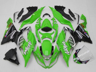 Carena Moto Kawasaki ZX6R 2013-2018 - Verde Bianco Argento Nero Elf Touch4 Bridgestone 11 Fabbrica
