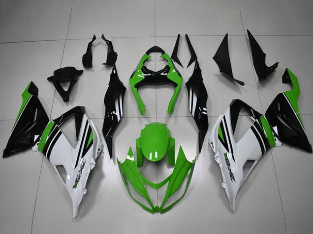 Carena Moto Kawasaki ZX6R 2013-2018 - Verde Bianco Nero Banda