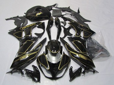 Carena Moto Kawasaki ZX6R 2009-2012 - Nero Lucido Argento Oro Fabbrica