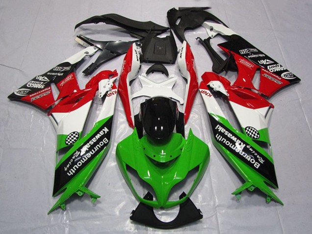 Carena Moto Kawasaki ZX6R 2009-2012 - Bianco Rosso Verde Nero Lucido