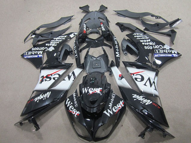 Carena Moto Kawasaki ZX6R 2009-2012 - Nero Lucido Bianco West