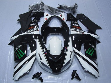 Carena Moto Kawasaki ZX6R 2007-2008 - Nero Bianco Mostro Touch4 Fabbrica