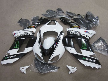 Carena Moto Kawasaki ZX6R 2007-2008 - Nero Bianco Mostro Fabbrica