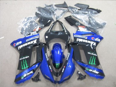 Carena Moto Kawasaki ZX6R 2007-2008 - Nero Blu Verde Mostro Fabbrica