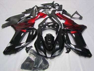 Carena Moto Kawasaki ZX6R 2007-2008 - Nero Rosso Fabbrica