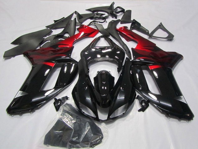 Carena Moto Kawasaki ZX6R 2007-2008 - Nero Rosso