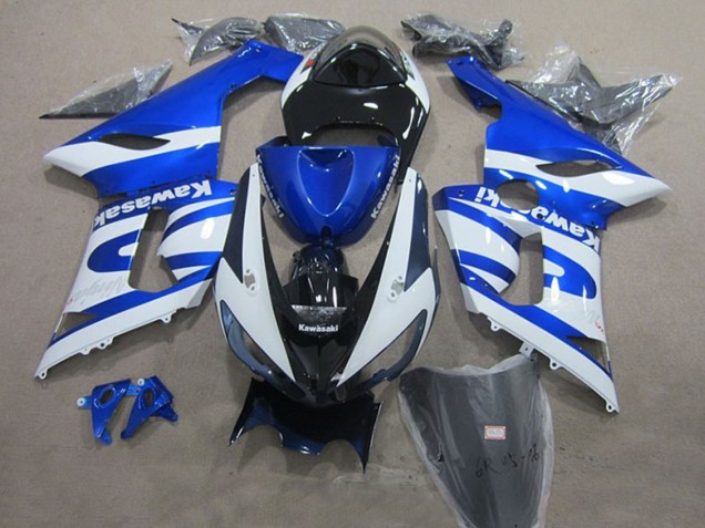 Carena Moto Kawasaki ZX6R 2005-2006 - Blu Bianco Nero