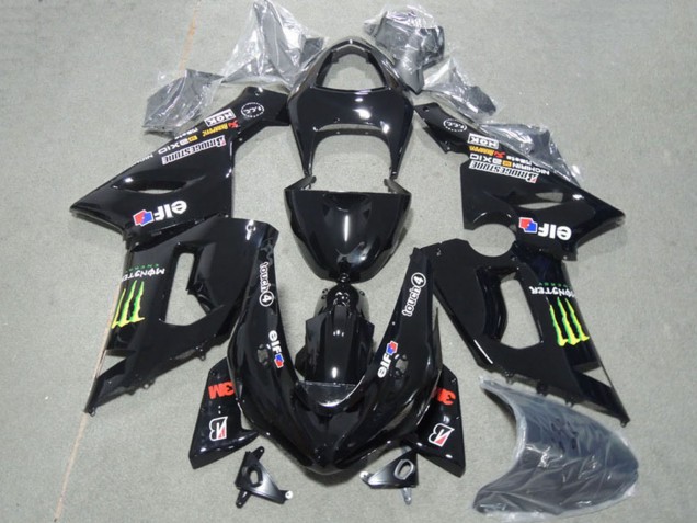 Carena Moto Kawasaki ZX6R 2005-2006 - Nero Lucido Verde Mostro