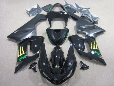 Carena Moto Kawasaki ZX6R 2005-2006 - Nero Lucido Giallo Mostro Fabbrica