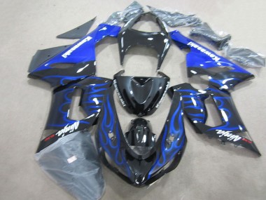 Carena Moto Kawasaki ZX6R 2005-2006 - Nero Lucido Blu Fiamma Fabbrica
