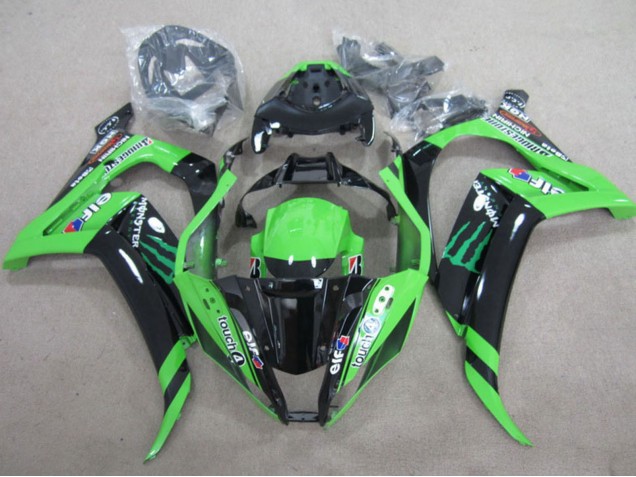 Carena Moto Kawasaki ZX10R 2011-2015 - Verde Nero Lucido Verde Elf Touch4 Mostro