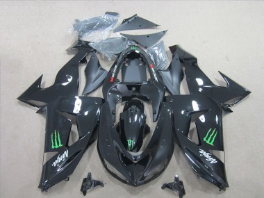 Carena Moto Kawasaki ZX10R 2006-2007 - Nero Lucido Verde Mostro Fabbrica