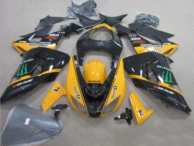 Carena Moto Kawasaki ZX10R 2006-2007 - Nero Lucido Giallo Verde Touch4 Mostro Fabbrica