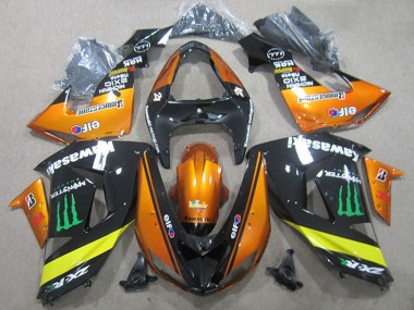 Carena Moto Kawasaki ZX10R 2006-2007 - Arancia Giallo Nero Lucido Verde Mostro Fabbrica