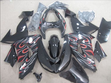 Carena Moto Kawasaki ZX10R 2006-2007 - Nero Lucido Rosso Bianco Fiamma Fabbrica