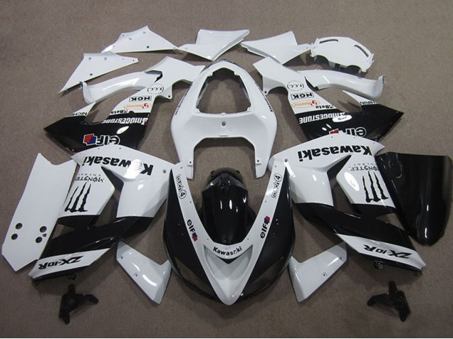 Carena Moto Kawasaki ZX10R 2006-2007 - Bianco Nero Lucido Elf Touch4 Mostro Energy