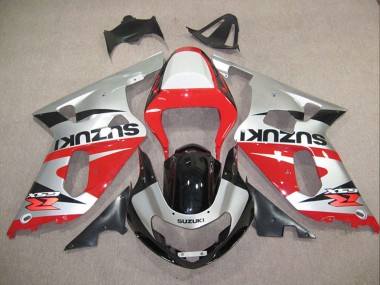 Carena Moto Suzuki GSXR 600 2001-2003 - Argento Rosso Nero Lucido Fabbrica