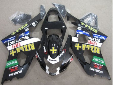Carena Moto Suzuki GSXR 600 2004-2005 - Nero Lucido Bianco Verde Giallo Rizla Fabbrica