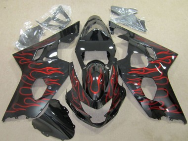 Carena Moto Suzuki GSXR 600 2004-2005 - Nero Lucido Rosso Fiamma Fabbrica
