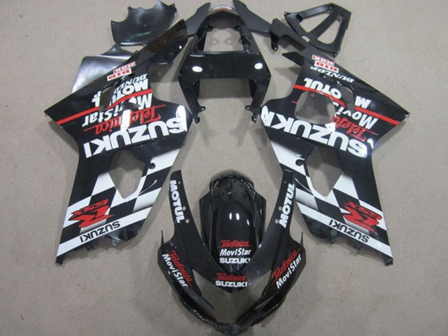 Carene Moto Suzuki GSXR 600 2004-2005 - Nero Lucido Rosso Bianco Telefonica MoviStar