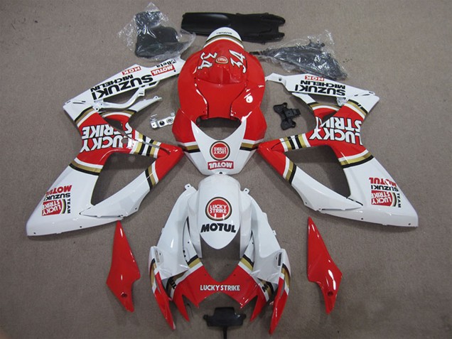 Carena Moto Suzuki GSXR 600 2006-2007 - Bianco Rosso Lucky Strike Motul