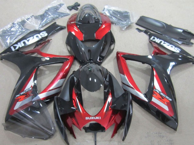 Carena Moto Suzuki GSXR 600 2006-2007 - Nero Lucido Rosso Argento