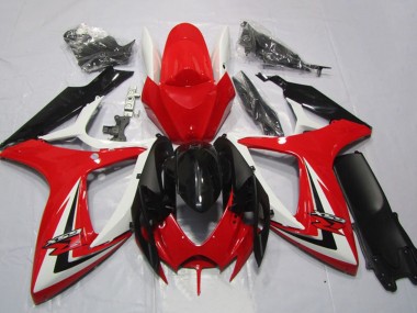 Carena Moto Suzuki GSXR 600 2006-2007 - Bianco Rosso Nero Lucido Banda Fabbrica