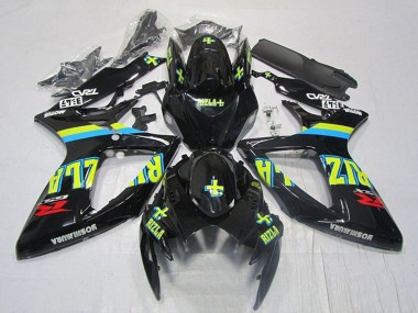 Carena Moto Suzuki GSXR 600 2006-2007 - Nero Lucido Giallo Rizla Rosso Fabbrica