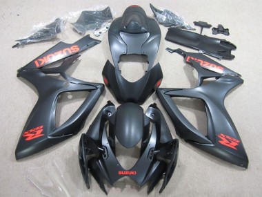 Carena Moto Suzuki GSXR 600 2006-2007 - Nero Opaco Rosso Decal Fabbrica