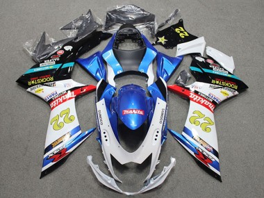Carena Moto Suzuki GSXR 600 2011-2024 - Blu Bianco Rosso Nero Rockstar 22 Fabbrica