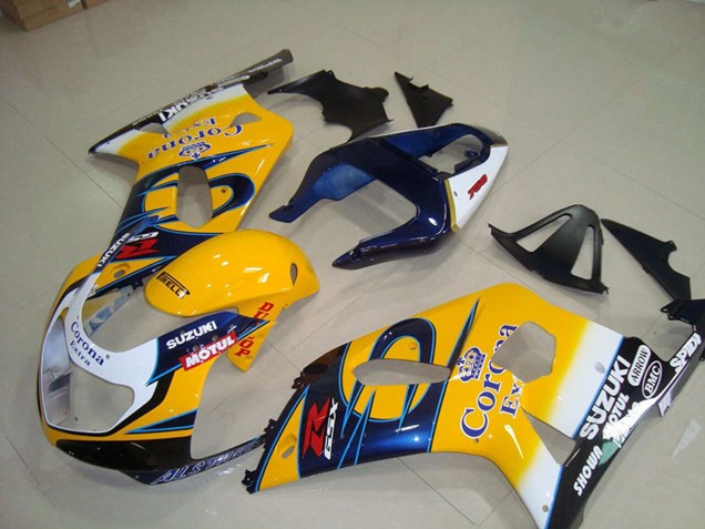 Carena Moto Suzuki GSXR 750 2001-2003 - Giallo Bianco Blu Alstare Corona Extra Motul