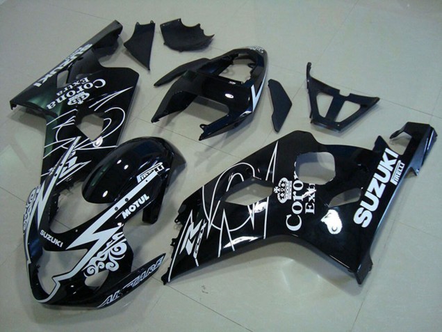 Carena Moto Suzuki GSXR 750 2004-2005 - Nero Lucido Bianco Corona Extra Motul