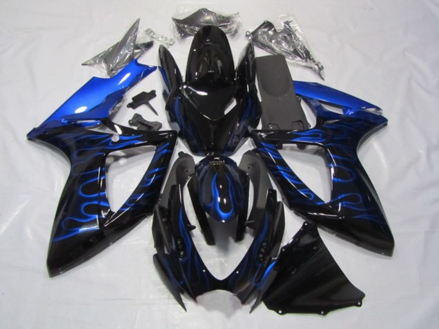 Carena Moto Suzuki GSXR 750 2006-2007 - Nero Lucido Blu Fiamma