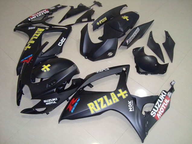 Carena Moto Suzuki GSXR 750 2006-2007 - Nero Opaco Giallo Rizla Motul