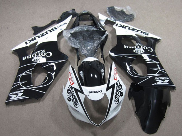 Carena Moto Suzuki GSXR 1000 2003-2004 - Bianco Nero Lucido Corona Extra Motul