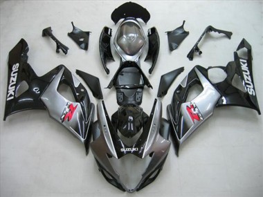 Kit Carena Moto Suzuki GSXR 1000 2005-2006 - Nero Lucido Argento Rosso Fabbrica