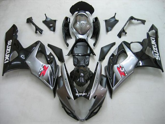 Kit Carena Moto Suzuki GSXR 1000 2005-2006 - Nero Lucido Argento Rosso