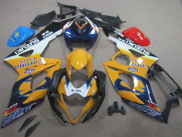 Carena Moto Suzuki GSXR 1000 2005-2006 - Bianco Giallo Blu Nero Corona Extra Alstare