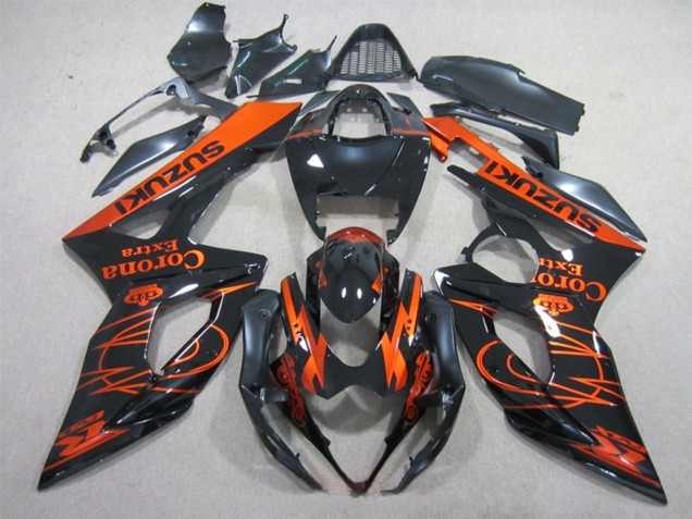 Carena Moto Suzuki GSXR 1000 2005-2006 - Nero Lucido Arancia Corona Extra