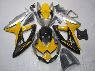 Kit Carena Moto Suzuki GSXR 1000 2007-2008 - Giallo Argento Nero Fabbrica