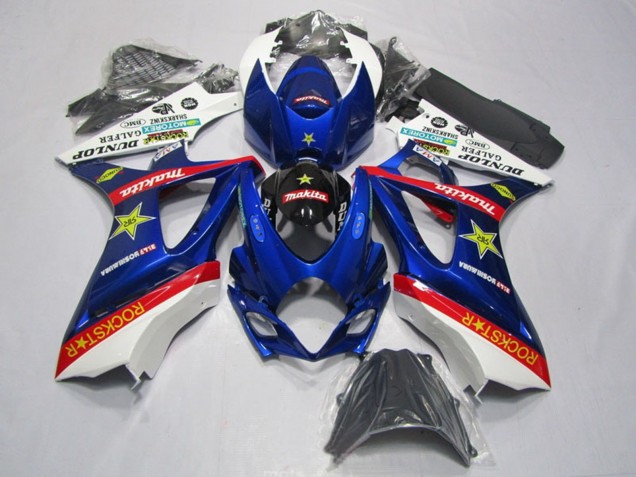 Kit Carena Moto Suzuki GSXR 1000 2007-2008 - Bianco Blu Rosso Nero Rockstar