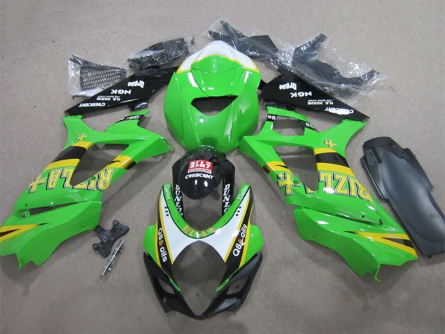 Carena Moto Suzuki GSXR 1000 2007-2008 - Verde Bianco Giallo Nero Rizla Q8 Oils