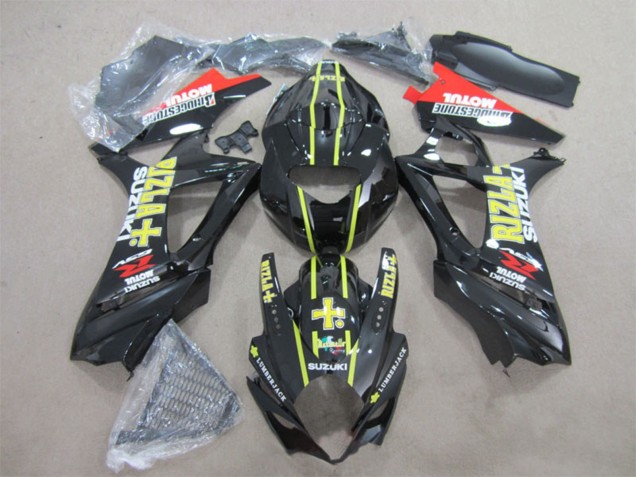 Carena Moto Suzuki GSXR 1000 2007-2008 - Nero Lucido Giallo Rosso Rizla