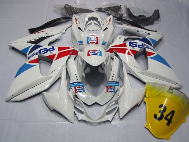 Carena Moto Suzuki GSXR 1000 2009-2016 - Bianco Blu Rosso Pepsi 34