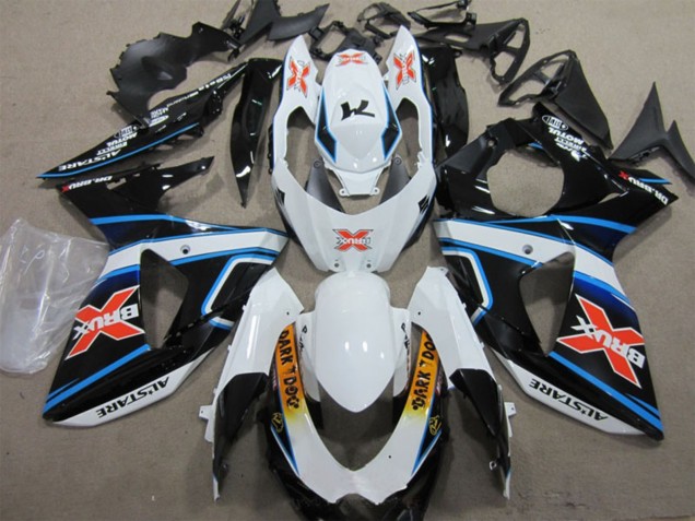 Carena Moto Suzuki GSXR 1000 2009-2016 - Bianco Blu Giallo Nero Brux Dark Dog