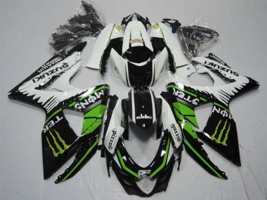 Carena Moto Suzuki GSXR 1000 2009-2016 - Bianco Verde Mostro Nero Pizzoli Fabbrica