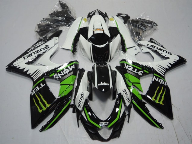 Carena Moto Suzuki GSXR 1000 2009-2016 - Bianco Verde Mostro Nero Pizzoli
